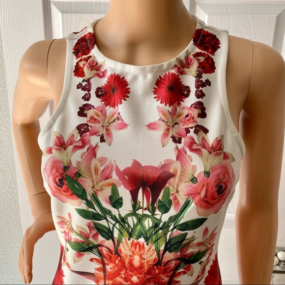 CLAUDIA CASTELLI SZ L STRETCH FLOWER ZIP DRESS - Picture 2 of 11